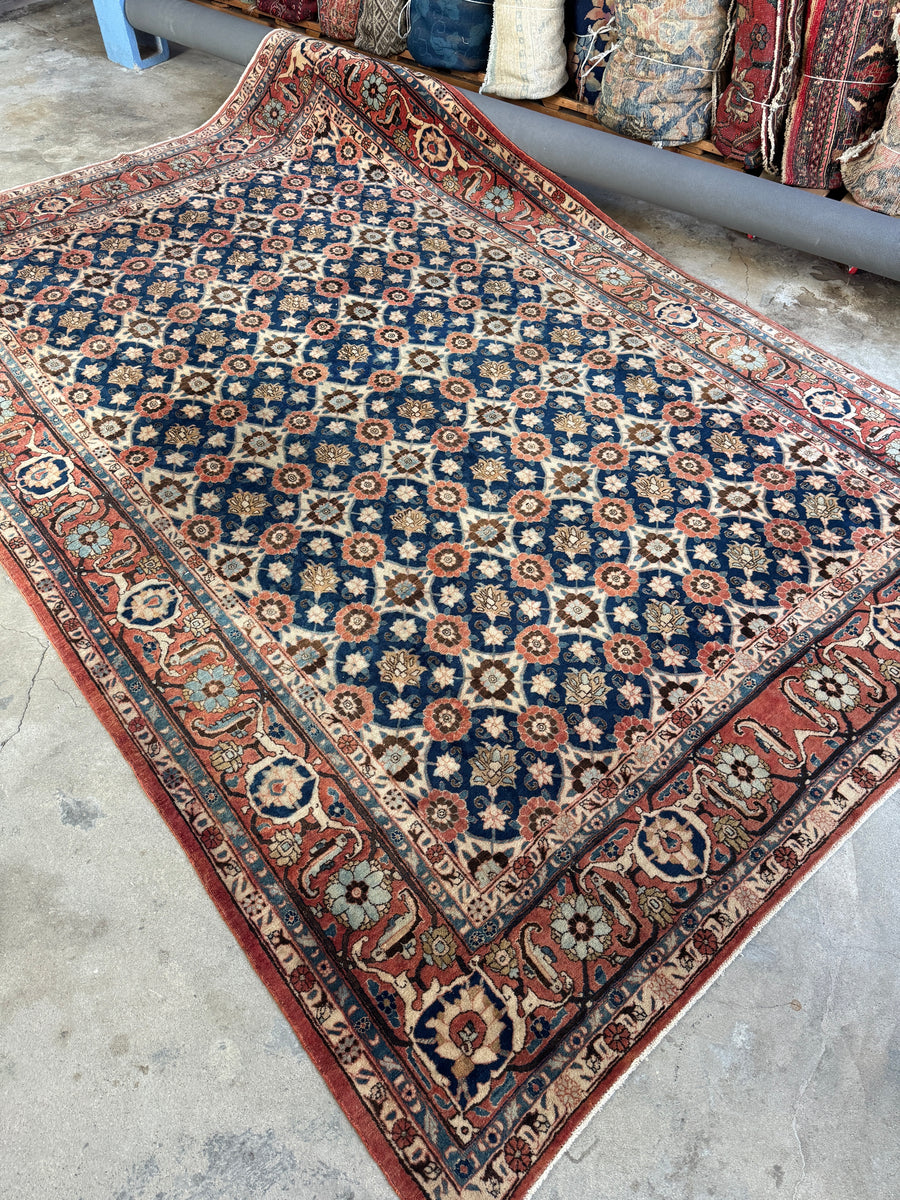 8x11 Antique Persian Veramin Rug #4440 – Blue Parakeet Rugs