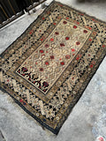Small Vintage Tribal Rug / 4x5 Vintage rug / 3’7 x 5’2 Antique Caucasian Rug #1650