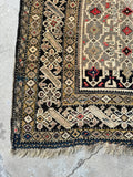 Small Vintage Tribal Rug / 4x5 Vintage rug / 3’7 x 5’2 Antique Caucasian Rug #1650