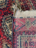 Antique Turkoman Rug / 4x7 Antique Rug #3202