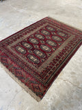 Antique Turkoman Rug / 4x7 Antique Rug #3202