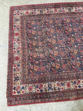 7x10 Antique Floral Navy Mashaad Rug #3259