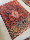 Small Vintage Rug / 3'5 x 5' Antique Persian Senneh Rug #3067ML