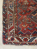 Small Vintage Persian Rug / 3'7 x 4'10 Antique Persian Shiraz Rug #3222