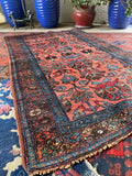 Vibrant Coral Persian Rug / 3’8 x 6’3 Persian Malayer #3311