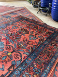 Vibrant Coral Persian Rug / 3’8 x 6’3 Persian Malayer #3311