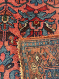 Vibrant Coral Persian Rug / 3’8 x 6’3 Persian Malayer #3311