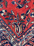 Brick Red-Orange Antique Persian Lilihan Rug  / 9'6 x 11'10 Persian Rug #3323