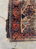 Worn Persian Rug #3087 / Distressed Baluch 2'10 x 3'7