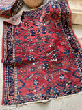 3'5 x 4'4 Antique Persian Lilihan rug #2668 - Blue Parakeet Rugs