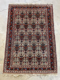 Antique Persian Rug / 3'7 x 4'5 Rug #3104