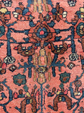Small Coral Vintage Persian Rug