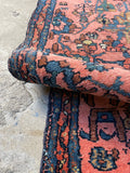 Small Coral Vintage Persian Rug
