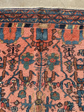 Small Coral Vintage Persian Rug
