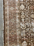 10x14 Antique Worn Persian Mahal Rug #3369