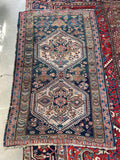 Worn Antique Rug / 3'5 x 5'5 Antique Caucasian Rug #3249