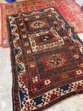 4'5 x 6'7 Antique Kazak Rug #1398