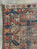 Worn Small Vintage Rug / Small Shabby Chic Vintage Area Rug / 3'9 x 6'7 NW Persian Rug #3491