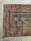 Worn Small Vintage Rug / Small Shabby Chic Vintage Area Rug / 3'9 x 6'7 NW Persian Rug #3491