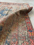 Worn Small Vintage Rug / Small Shabby Chic Vintage Area Rug / 3'9 x 6'7 NW Persian Rug #3491