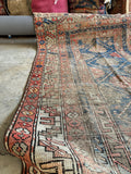 Worn Small Vintage Rug / Small Shabby Chic Vintage Area Rug / 3'9 x 6'7 NW Persian Rug #3491