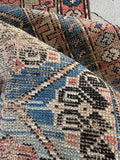Worn Small Vintage Rug / Small Shabby Chic Vintage Area Rug / 3'9 x 6'7 NW Persian Rug #3491