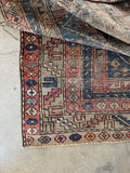 Worn Small Vintage Rug / Small Shabby Chic Vintage Area Rug / 3'9 x 6'7 NW Persian Rug #3491
