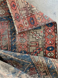 Worn Small Vintage Rug / Small Shabby Chic Vintage Area Rug / 3'9 x 6'7 NW Persian Rug #3491