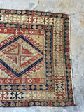 3'8 x 7'3 Antique Caucasian Rug #3157