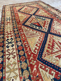 3'8 x 7'3 Antique Caucasian Rug #3157