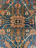 9x12 Antique French Blue Ground Heriz Rug #2857