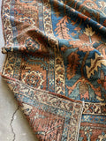 9x12 Antique French Blue Ground Heriz Rug #2857