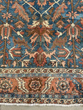 9x12 Antique French Blue Ground Heriz Rug #2857