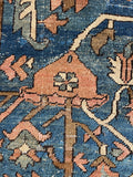 9x12 Antique French Blue Ground Heriz Rug #2857
