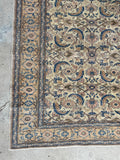 7x10 Ivory and Blue Persian Mahal Rug #3407