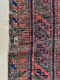 Border view with aged dyes and worn area.