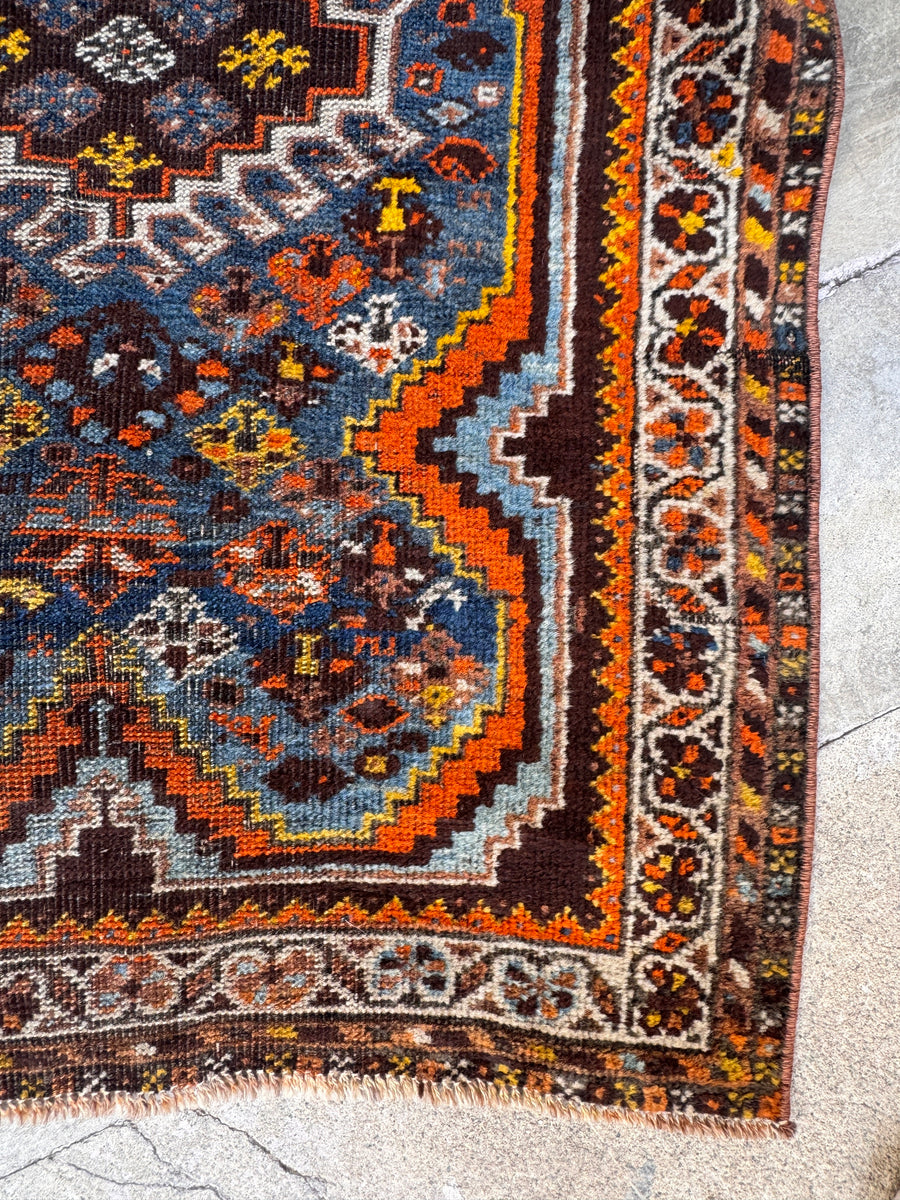 Small Antique Tribal Persian Scatter Rug / 2'7 x 3'10 Persian