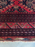 Flat weave kilim ends showing unique weaving technique on Afghan rug.