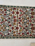 2'4 x 3'1 vintage ivory ground scatter rug #567ML - Blue Parakeet Rugs