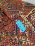 2'7 x 3'10 antique Tribal Turkmen / Turkoman Rug / Small Antique Rug (#1300) - Blue Parakeet Rugs
