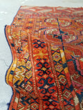 2'7 x 3'10 antique Tribal Turkmen / Turkoman Rug / Small Antique Rug (#1300) - Blue Parakeet Rugs