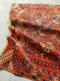 2'7 x 3'10 antique Tribal Turkmen / Turkoman Rug / Small Antique Rug (#1300) - Blue Parakeet Rugs