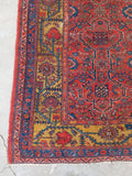 5'2 x 6' Antique Persian Square rug #1340 / 5x6 Vintage rug - Blue Parakeet Rugs