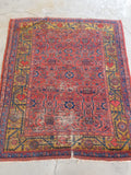 5'2 x 6' Antique Persian Square rug #1340 / 5x6 Vintage rug - Blue Parakeet Rugs