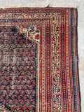 4'8 x 6'3 Antique Persian Kurdish rug #2048ML / 5x6 Vintage Rug - Blue Parakeet Rugs