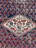 4'8 x 6'3 Antique Persian Kurdish rug #2048ML / 5x6 Vintage Rug - Blue Parakeet Rugs
