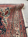 4'8 x 6'3 Antique Persian Kurdish rug #2048ML / 5x6 Vintage Rug - Blue Parakeet Rugs