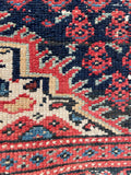 4'8 x 6'3 Antique Persian Kurdish rug #2048ML / 5x6 Vintage Rug - Blue Parakeet Rugs