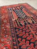 3'6 x 6'5 Antique Persian Senneh Rug #2748 / Small Vintage Rug - Blue Parakeet Rugs