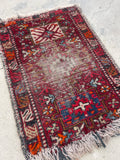 1’10 x 2’10 Worn tribal scatter rug #1890 / 2x3 Vintage rug - Blue Parakeet Rugs